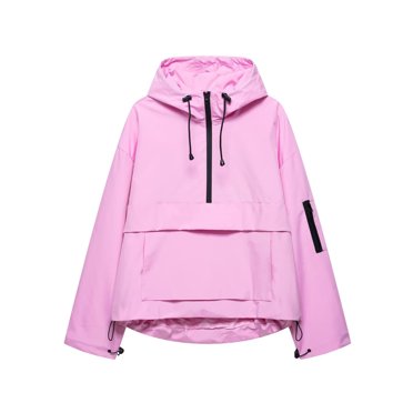 Pisexur Winter Coats for Women Three-Proof Fabric Multi-Color Pocket Jacket Long-Sleeved Hooded Casual Coat/Jacket Pink,M