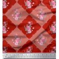 thumbnail image 1 of Soimoi Georgette Viscose Fabric Leaves, & Rose Floral Decor Fabric Printed Yard 42 Inch Wide, 1 of 3