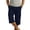Dark Blue, variant on cfhntfmh Men's Long Cargo Shorts Below Knee Length 3/4 Pants Casual Loose Fit Chino Shorts with Multi-pockets
