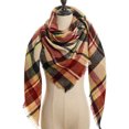 thumbnail image 1 of Womens Warm Scarf Square Shawls Infinity Scarves Stripe Plaid Rough Surface，8#, 1 of 4