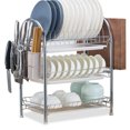 thumbnail image 1 of Zootealy Dish Drying Rack 3 Tier Dish Rack Steel with Removable Drain Board Storage Rack for Dish Drainer Utensil Holder Cutting Board Holder for Kitchen Countertop Organizer Storage, 1 of 8