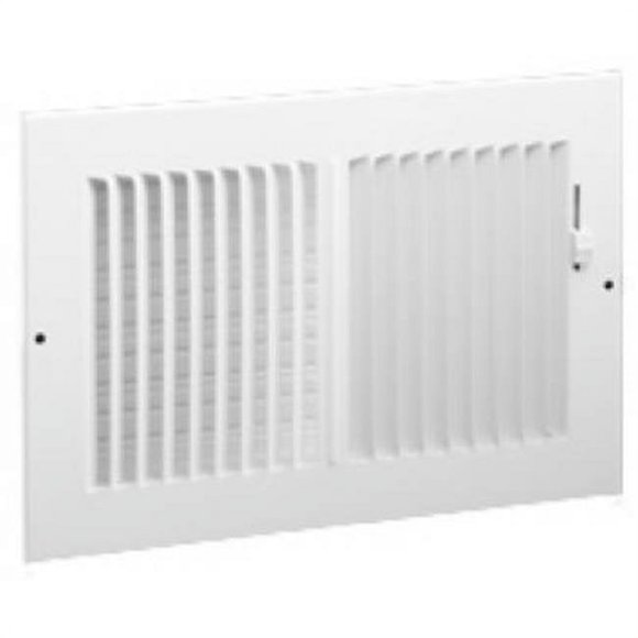 American Metal Products 382W12X6 White 2 Way Sidewall Register- 12 x 6 in