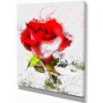 thumbnail image 2 of Hand drawn Watercolor Rose Flower - Floral Canvas Art Print, 2 of 3