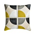 thumbnail image 1 of Pillow Covers, Yellow & Grey 16"x16" (40x40 cm) Throw Pillow Covers, Cotton Embroidery & Quilted Throw Pillows For Couch, Geometric Pattern Modern Style - Spatial, 1 of 3