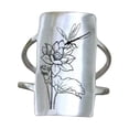 thumbnail image 2 of EGNMCR Rings New S925 Hummingbird And Flower Ring Ring S925 Sterling Flower And Bird Chunky Ring, Flower Hummingbird Engraved Wide Ring For Wome A ring, 2 of 2