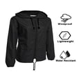 thumbnail image 4 of Veste Imperméable Légère pour Femmes, Couleur Unie, Fermeture Éclair devant, Coupe-Vent, 4 of 6