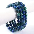 thumbnail image 3 of Bracelet Extensible Unisexe en Perles Rondes 8 mm en Pierre Précieuse Lapis Chrysocolla Teinte 7 Pouces, 3 of 4