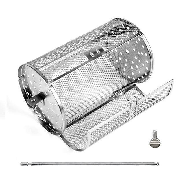 Panier de Gril Rotatif en Acier Inoxydable pour Barbecue Extérieur – Conception à Roulement à 360 Degrés avec Arbre de 28 cm et Fixation à Vis-Pouce