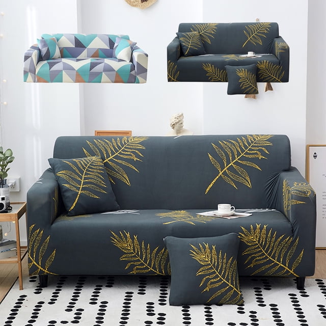 Bowayaoa Printed Stretch Sofa Cover for Loveseat, Elastic Washable Furniture Protector with Modern Pattern, Soft Polyester Slipcover for Living Room Decor