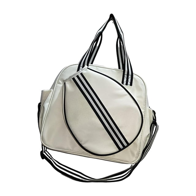 jinwen Tennis Bag Pickleball Bag Professional Large Crossbody Bag Tennis Racket Bag White