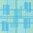 thumbnail image 1 of Ahgly Company Machine Washable Indoor Square Transitional Bright Turquoise Blue Area Rugs, 4' Square, 1 of 7