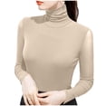 thumbnail image 1 of cfhntfmh Chandails Thermiques à Col Roulé pour Femmes Manches Longues Couche de Base sous-Vêtements Hauts Ajustés Légers Chandails à Enfiler, 1 of 6