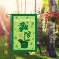 thumbnail image 4 of St. Patrick's Day Linen Garden Flag 31x23cm, Outdoor Patio Decor with Shamrock Design, Holiday Background Banner for Fence Balcony Lawn Decoration, 4 of 6