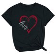 thumbnail image 2 of Meichang T-Shirts de la Saint-Valentin pour Femmes Mignons avec Cœur d'Amour T-Shirts Graphiques de Fête Manches Courtes Hauts Col Rond Coupe Ample T-Shirts Tendance T-Shirts, 2 of 3