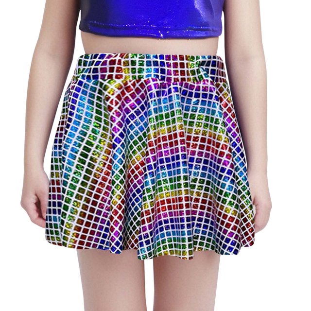 Robes de Danse pour Filles Robe Toot Toot Jupe Cheerleading à Sequins avec Design Découpé Robe Courte Polyvalente pour Performances et Événements