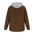 thumbnail image 5 of KIHOUT Winter Warm Coats Men Button-up Cardigan Carry Pockets Solid Color Long Sleeve Hooded Jacket,Size M-5XL, 5 of 5