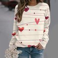 thumbnail image 2 of VALMASS Chandails en Molleton de la Saint-Valentin pour Femmes Manches Longues Col Rond Décontracté Mode Ample Blouses (TG, Blanc-A), 2 of 4