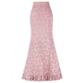 thumbnail image 2 of XZNGL Women Punk Style Retro Mermaid Skirt Vintage Long Ruffle Slim Fit Fishtail Skirt, 2 of 3