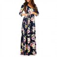 thumbnail image 3 of Robe Portefeuille de Maternité à Imprimé pour Femme avec Ceinture Ajustable, Robe de Grossesse Multifonction, 3 of 9