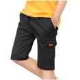 thumbnail image 2 of QIPOPIQ Shorts Cargo Garçon Taille Élastique Multi-Poches Contraste Shorts d'Été Liquidation, 2 of 9