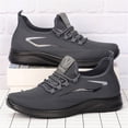 thumbnail image 4 of Men's Sneakers Under $25 Fashion Spring and Summer Men Sports Shoes Flat Bottom Light Slip On Elastic Fly Woven Mesh Breathable Comfortable Casual Sneakers Male Shoes(Grey,9), 4 of 6