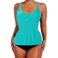 thumbnail image 1 of 2023 Nouveau Tankini à Coins Carrés Imprimé pour Femmes, Design Fendu, Polyester, Natation de Plage, s-TTG, 1 of 4