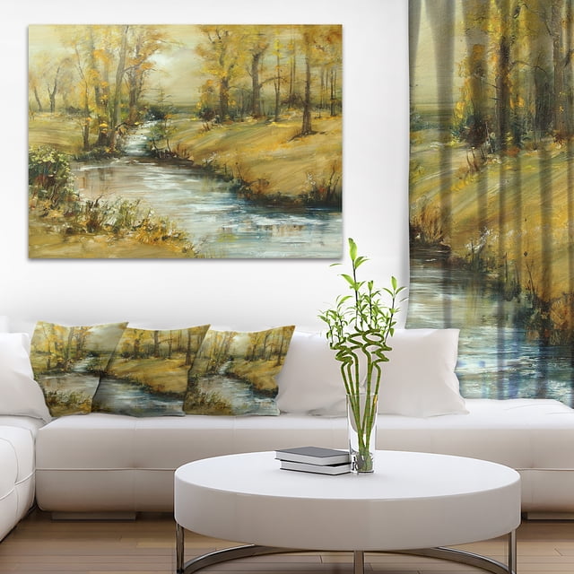 Brook in Autumn Oil Painting - Landscape Painting Canvas Print