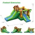 thumbnail image 2 of Costway Inflatable Jungle Bounce House Kids Dual Slide Jumping Castle Bouncer, 2 of 10