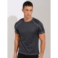 thumbnail image 4 of Raenseen Men's Rash Guard Swim Shirts Short Sleeve UPF 50+ Swimming Top Gym Workout Muscle Tee Tops Dark Grey 4XL, 4 of 7