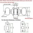thumbnail image 3 of Interior Door Knobs with Lock, Stainless Steel Privacy Door Handle, ANSI Grade-3 Security, All Metal Construction for Left and Right Hand Door Reversible, 3 of 5