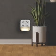 thumbnail image 4 of CIAO-TECH 2 AC Outlets +1 USB-A +1 USB-C Output Ports with LED Dusk to Dawn Sensing Light & 540 Joules Surge Protection- White, 4 of 5
