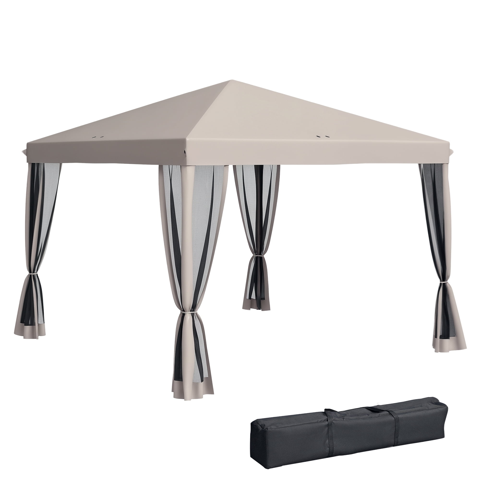 Outsunny 10' x 10' Pop Up Canopy Tent Gazebo with Removable Mesh Sidewall