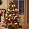 thumbnail image 2 of Rose Gold 36Pcs Christmas Ornament Set Colorful Painted Christmas Balls For Tree Decoration Party Gift Box Home Holiday Decor Shatterproof Plastic Hanging Balls 104G, 2 of 7