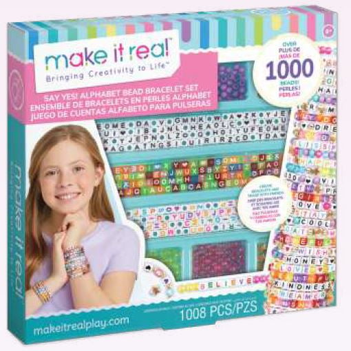 Make it Real! Say Yes – Trousse de bracelets avec perles alphabet pour enfants