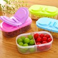 thumbnail image 2 of Small Food Storage Container Plastic 2-compartment Food Organizer Box with Lid, Portable Bento Box Meal Prep Container, 2 of 7