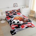 thumbnail image 4 of Erosebridal Ensembles de Couette Ball Game Format Grand, Couettes et Duvets Camouflage Noir Gris Rouge, Réversible, 4 of 7