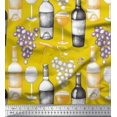 thumbnail image 1 of Soimoi Poly Georgette Fabric Grapes,Wine Glass & Bottle Decor Fabric Printed Yard 52 Inch Wide, 1 of 3