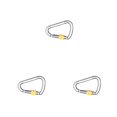 thumbnail image 4 of Decodeary Carabiner LightWeight Wear-Resistant Advanced Technology Wide Application Smooth Surface High Strength Caribeener Clips Silver 3Set, 4 of 6