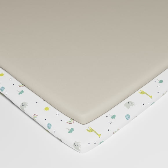 Draps pour parc de bébé en coton biologique George Baby (2 pièces)