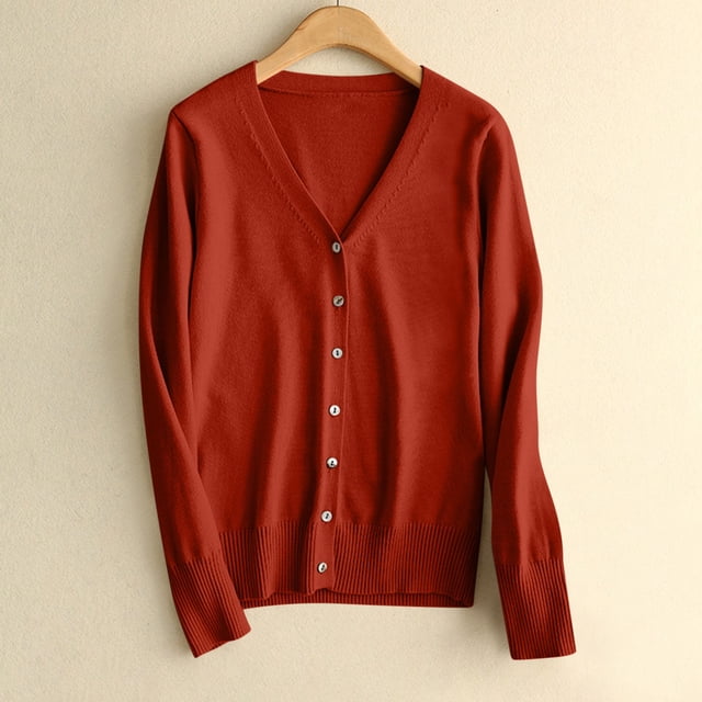 Mefallenssiah Oversized Cardigans for Women Women'S New Spring and New Women'S Sweater Cardigan V-Neck Long Sleeve Plus Oversize Women'S Cardigan Knitted Outer