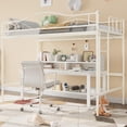 thumbnail image 2 of GloryStar Twin Loft Bed Frame, Compact Metal Loft with Adjustable Ladder & 400 lb Capacity for Kids’ Rooms or Dorms, No Box Spring Needed, 2 of 7