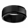 thumbnail image 3 of Bague Anti-Stress Rotative en Acier Inoxydable Noire pour Homme, Bande Anti-Anxiété 8 mm, 3 of 6