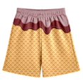 thumbnail image 4 of MIASHUI Garçons Filles Shorts à Imprimé Graphique Confortables d'Été Décontractés pour la Plage, Café, 2-3 Ans, 4 of 4