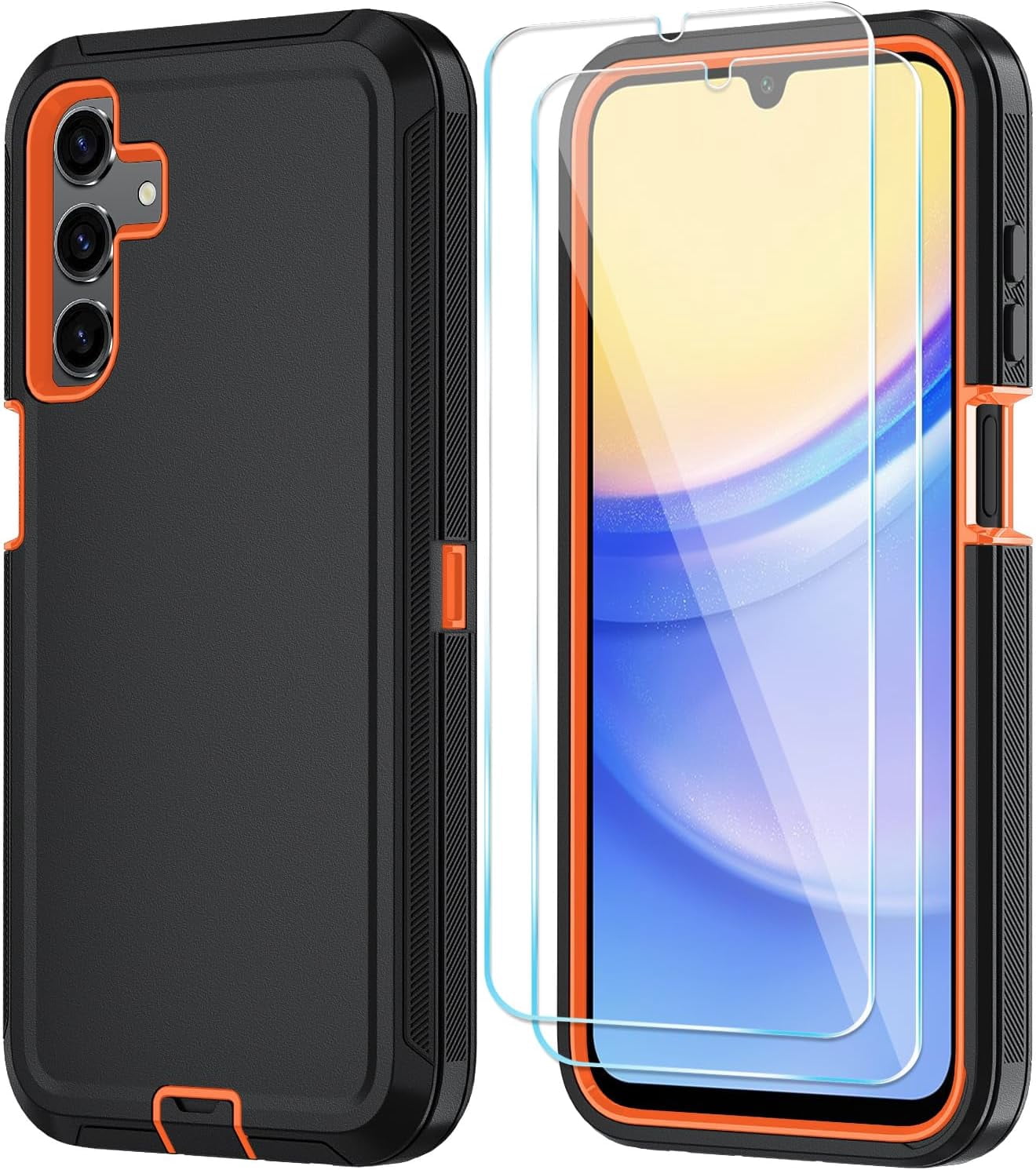 HCTian Phone Case for Samsung Galaxy A16 5G Case with HD Screen Protector, Heavy Duty Shockproof & Dropproof 3-Layer Cover Phone Case for Galaxy A16