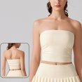 thumbnail image 2 of Dealovy Tube Tops for Women Strapless Going out Tops Built in Bra Sleeveless Ruched Summer Crop Top, 2 of 5