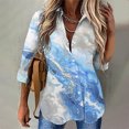 thumbnail image 3 of Chemise Boutonnée pour Femmes à Col, Manches Longues, Blouse Tendance à Imprimé Floral, Décontractée et Ample, Tunique d'Automne pour Sorties, 3 of 5