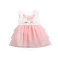 thumbnail image 1 of MesaSe Robe de Pâques Sans Manches en Maille pour Bébé Filles Contraste Couleur Pailletée Bunny Robe une Pièce Multi-Couleur 4-5 Ans, 1 of 8