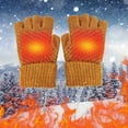 thumbnail image 1 of MTBLYS Usb Heating Knitted Gloves Winter Warm Hand Protection Fingerless Touchscreen Design Half Finger Unisex 5V Usb Powered Workout Cycling Camping Use, 1 of 3