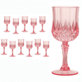 thumbnail image 4 of 12 Vintage Pink Plastic Cocktail Glasses - 7 oz Capacity (17x7cm) - Reusable, Durable & Safe for Weddings, Parties, Holidays, Daily Use - Elegant Design for Cocktails, Juice, Soft Drinks & More, 4 of 6