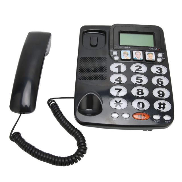 Big Button Corded Phone For Seniors, Landline Phone With Clear Sound Mute Volume Adjustable , Dual Port Corded Phone For Hotel Call Center